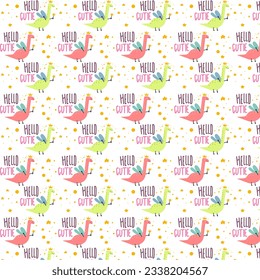 cute dinosaur vector pattern for print, greeting card and background wallpaper