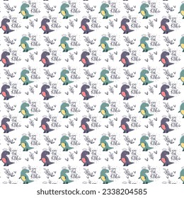 cute dinosaur vector pattern for print, greeting card and background wallpaper