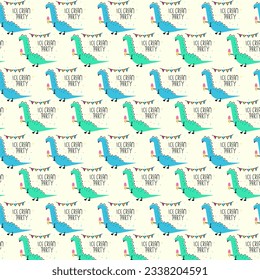 cute dinosaur vector pattern for print, greeting card and background wallpaper
