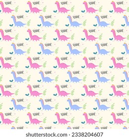 cute dinosaur vector pattern for print, greeting card and background wallpaper