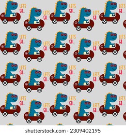 cute dinosaur vector pattern for tee print and background wallpaper