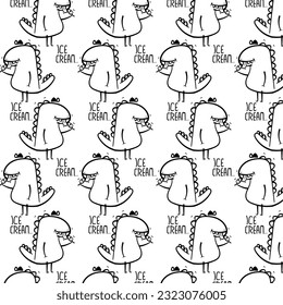 cute dinosaur vector pattern for tee print and background wallpaper
