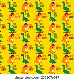 cute dinosaur vector pattern for tee print and background wallpaper
