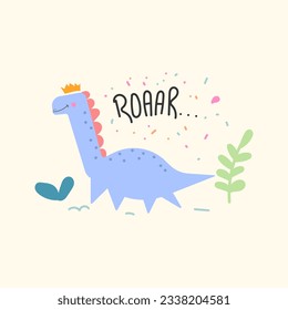 cute dinosaur vector for print, greeting card and background wallpaper