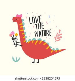 cute dinosaur vector for print, greeting card and background wallpaper