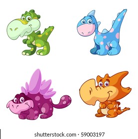 cute dinosaur vector set