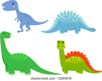 cute dinosaur vector set
