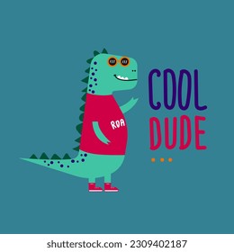 cute dinosaur vector for tee print and background wallpaper