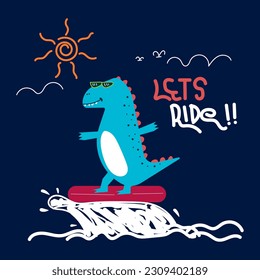 cute dinosaur vector for tee print and background wallpaper