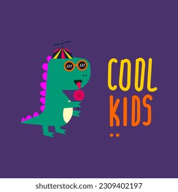 cute dinosaur vector for tee print and background wallpaper