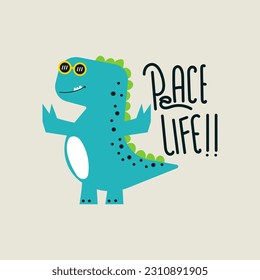 cute dinosaur vector for tee print and background wallpaper