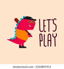 cute dinosaur vector for tee print and background wallpaper