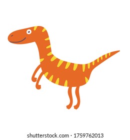 Cute dinosaur velociraptor. Dinosaur Vector Character