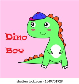 
cute dinosaur wearing a hat. designs for children's shirts, wallpapers, coloring books