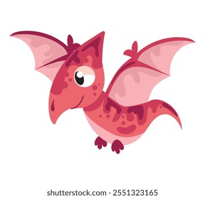 cute dinosaur with wings design isolated
