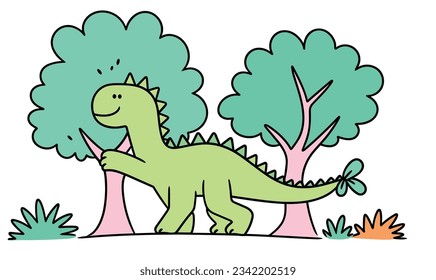 Cute Dinosaurs and Animal Background Children's Illustration Poster Design