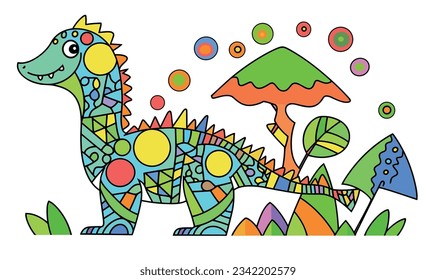 Cute Dinosaurs and Animal Background Children's Illustration Poster Design