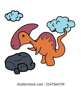 cute dinosaurs in bright colors for printing on textiles and posters, books. suitable for boys and girls.