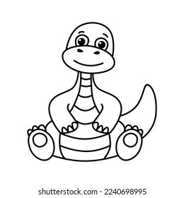 Dibujo vectorial de los personajes de dibujos animados de los dinosaurios. Para los niños coloreando el libro.