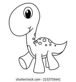Cute dinosaurs cartoon coloring page illustration vector. For kids coloring book.