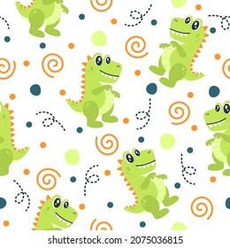 Cute dinosaurs cartoon pattern  design