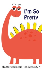 Cute dinosaurs childish style for kids poster background illustration.