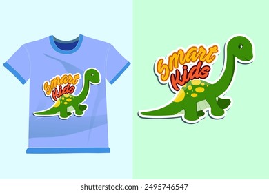 Cute dinosaurs Clothes Print Illustration with text. Perfect for kids fabric, textile, nursery wallpaper, clothes print template.