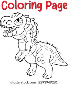 cute dinosaurs  coloring page for kids. Cute cartoon dinosaurs. Black and white vector illustration for coloring book