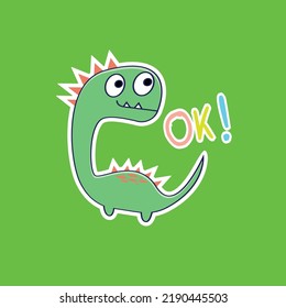 cute dinosaurs design vector flat modern isolated illustration
