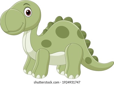 Cute dinosaurs doll on white background