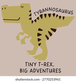 Cute dinosaurs drawing in vector illustrator on beige