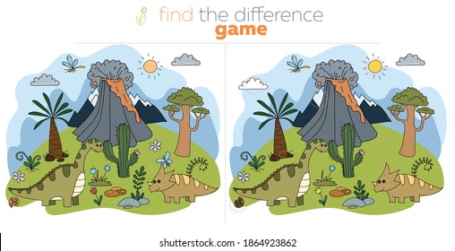 Cute dinosaurs find the difference game
