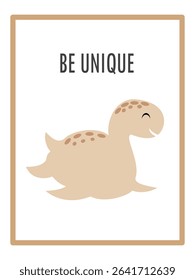 Cute Dinosaurs and Inspirational Quotes for Nursery Wall Decor. Paper Print Animal Picture for Nursery Baby or Children's Room.