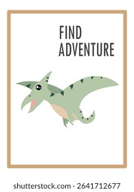 Cute Dinosaurs and Inspirational Quotes for Nursery Wall Decor. Paper Print Animal Picture for Nursery Baby or Children's Room.