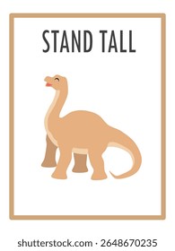 Cute Dinosaurs and Inspirational Quotes for Nursery Wall Decor. Paper Print Animal Picture for Nursery Baby or Children's Room.