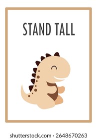 Cute Dinosaurs and Inspirational Quotes for Nursery Wall Decor. Paper Print Animal Picture for Nursery Baby or Children's Room.