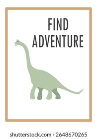Cute Dinosaurs and Inspirational Quotes for Nursery Wall Decor. Paper Print Animal Picture for Nursery Baby or Children's Room.