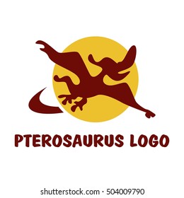 Cute dinosaurs logo template for kids