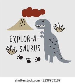 Cute  dinosaurs and other elements for your design. Isolated design elements for children.