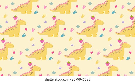 Cute Dinosaurs pattern background. Children pattern with Dinosaurs. Perfect for fashion clothes, shirt, fabrics, textiles, wallpaper, decor, illustration, print, packaging. SSTKbackgrounds