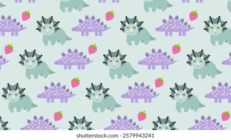 Cute Dinosaurs pattern background. Children pattern with Dinosaurs. Perfect for fashion clothes, shirt, fabrics, textiles, wallpaper, decor, illustration, print, packaging. SSTKbackgrounds