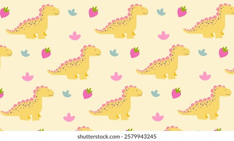 Cute Dinosaurs pattern background. Children pattern with Dinosaurs. Perfect for fashion clothes, shirt, fabrics, textiles, wallpaper, decor, illustration, print, packaging. SSTKbackgrounds