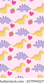 Cute Dinosaurs pattern background. Children pattern with Dinosaurs. Perfect for fashion clothes, shirt, fabrics, textiles, wallpaper, decor, illustration, print, packaging. SSTKbackgrounds