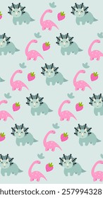 Cute Dinosaurs pattern background. Children pattern with Dinosaurs. Perfect for fashion clothes, shirt, fabrics, textiles, wallpaper, decor, illustration, print, packaging. SSTKbackgrounds