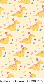 Cute Dinosaurs pattern background. Children pattern with Dinosaurs. Perfect for fashion clothes, shirt, fabrics, textiles, wallpaper, decor, illustration, print, packaging. SSTKbackgrounds