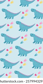 Cute Dinosaurs pattern background. Children pattern with Dinosaurs. Perfect for fashion clothes, shirt, fabrics, textiles, wallpaper, decor, illustration, print, packaging. SSTKbackgrounds