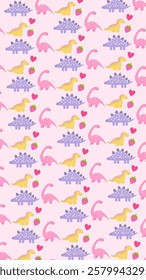 Cute Dinosaurs pattern background. Children pattern with Dinosaurs. Perfect for fashion clothes, shirt, fabrics, textiles, wallpaper, decor, illustration, print, packaging. SSTKbackgrounds