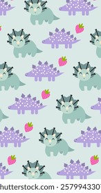 Cute Dinosaurs pattern background. Children pattern with Dinosaurs. Perfect for fashion clothes, shirt, fabrics, textiles, wallpaper, decor, illustration, print, packaging. SSTKbackgrounds