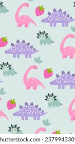 Cute Dinosaurs pattern background. Children pattern with Dinosaurs. Perfect for fashion clothes, shirt, fabrics, textiles, wallpaper, decor, illustration, print, packaging. SSTKbackgrounds