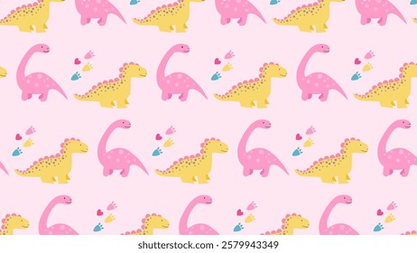 Cute Dinosaurs pattern background. Children pattern with Dinosaurs. Perfect for fashion clothes, shirt, fabrics, textiles, wallpaper, decor, illustration, print, packaging. SSTKbackgrounds